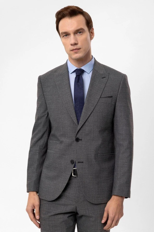 Slimfit Armürlü Takım Elbise - Resim 3