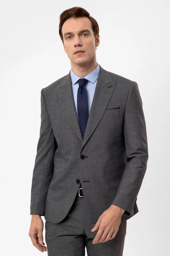 Slimfit Armürlü Takım Elbise - Resim 4