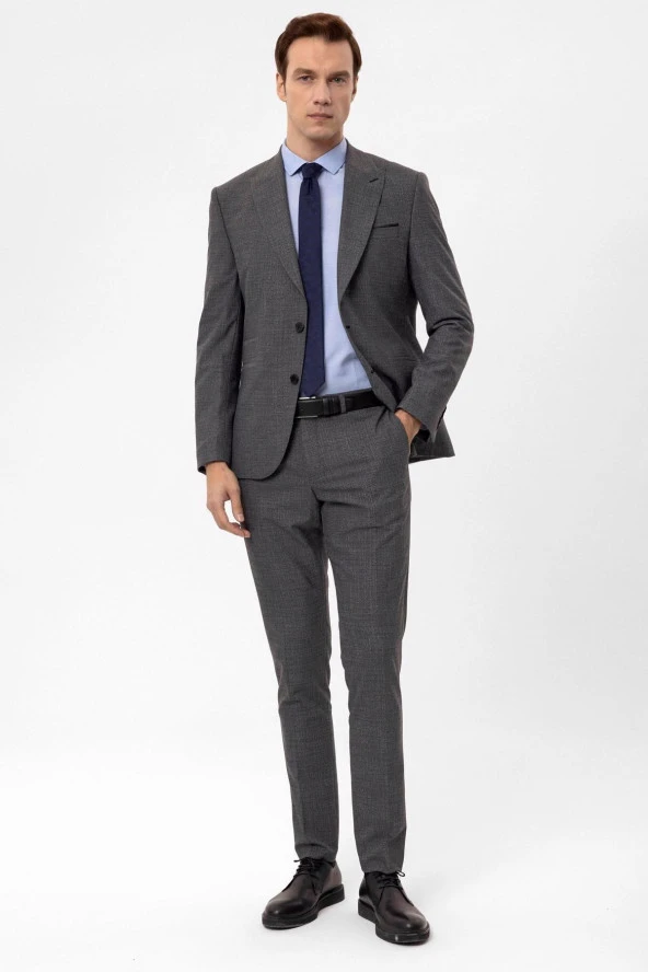 Slimfit Armürlü Takım Elbise - Resim 5