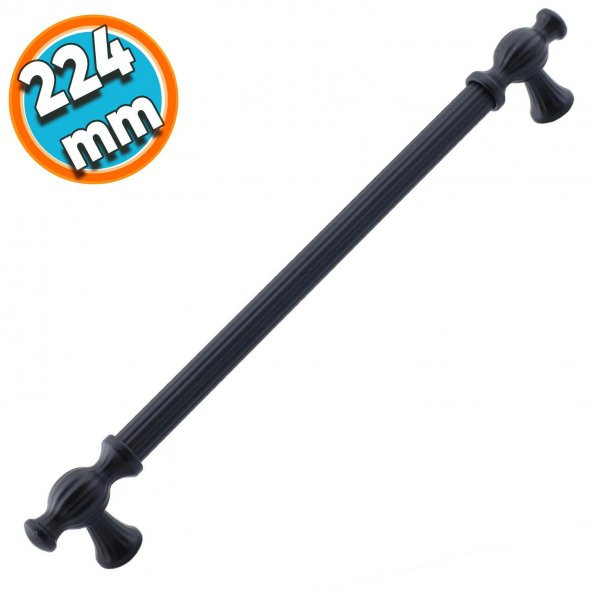 Mobilya Mutfak Dolabı Çekmece Dolap Kapak Kulpu Kulbu Siyah 224 mm Metal Kulp ürün görseli 1