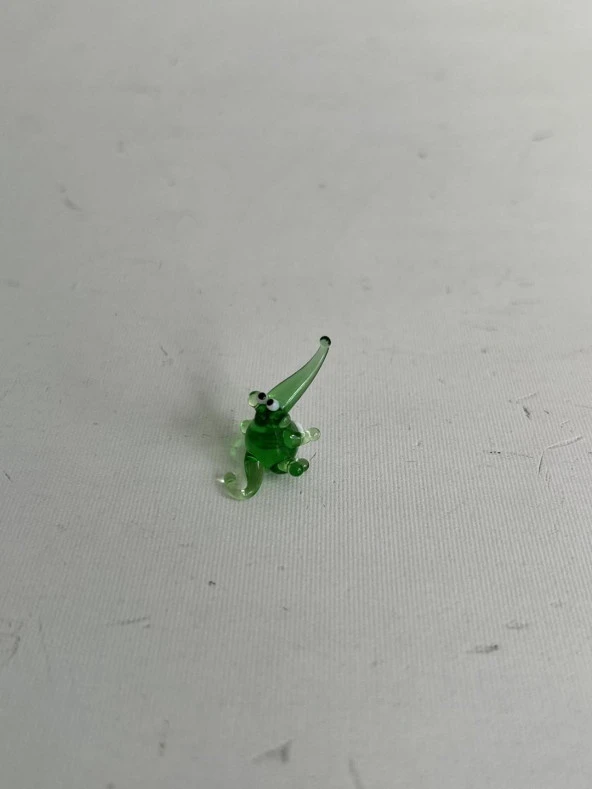 El Yapımı Mini Murano Cam Timsah Biblo A145-08 - Resim 3