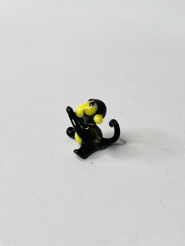 El Yapımı Mini Murano Cam Maymun Biblo A150-08 - Resim 3