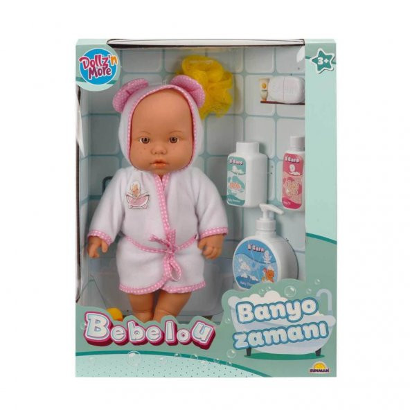 Bebelou Banyo Zamanı Bebek Seti 35 cm - Pembe SUN01030031 ürün görseli 1