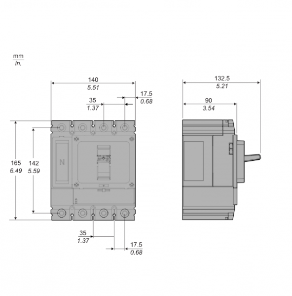 Schneider 3x250A 36kA Kompakt Şalter Ayar Sahalı G40F3A250 ürün görseli 1
