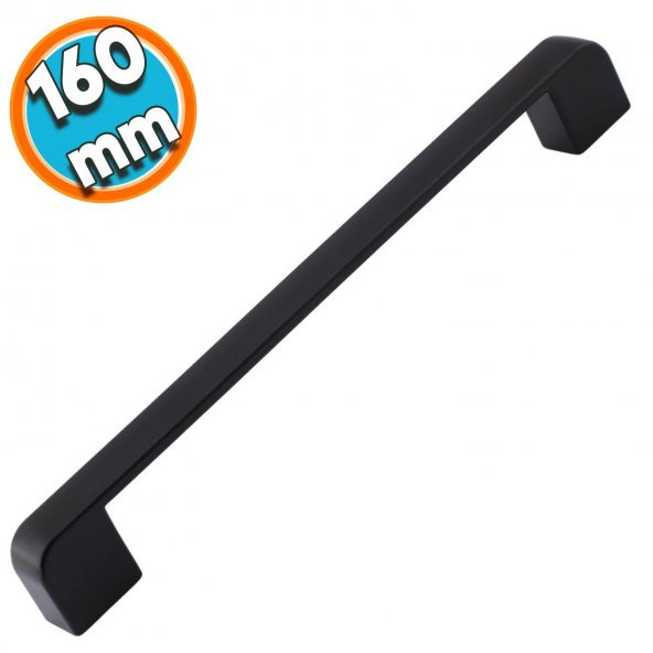 Metal Mobilya Mutfak Dolabı Çekmece Kapı Dolap Kapak Kulpu Kulbu 160 mm Siyah ürün görseli 1