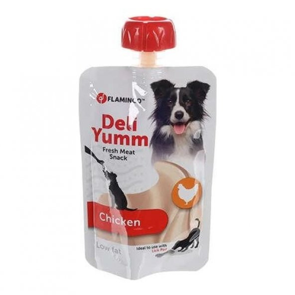 Flamingo Deli Yumm Taze Tavuk Etli Sıvı Köpek Ödül maması 90gr  Skt:03/2027 ürün görseli 1