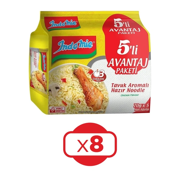 Indomie Hazır Noodle Tavuklu 75gr X 5 Li Avantaj Paket X 8 Adet ürün görseli 1