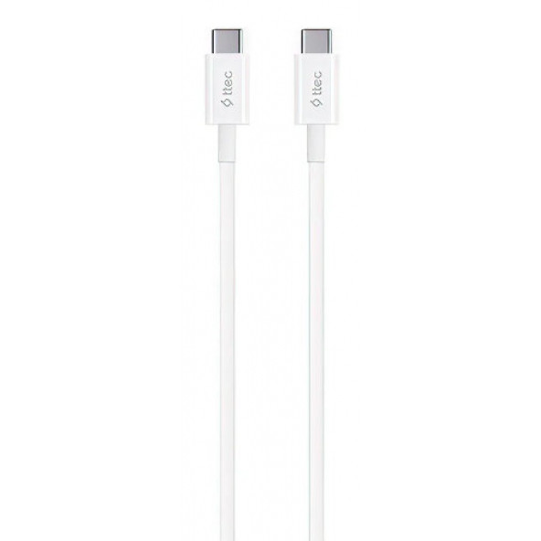 TTec İki Ucuda Type-C Şarj Kablosu 60w Yüksek Hızlı 120 cm Beyaz ürün görseli 1