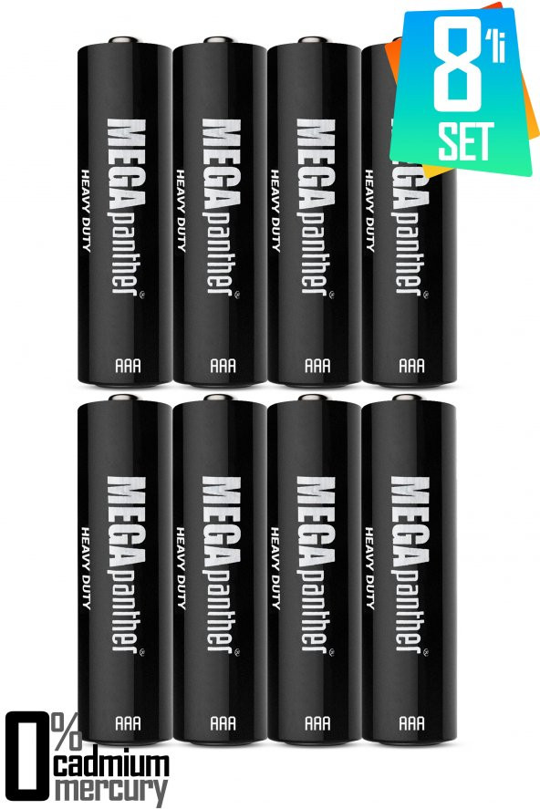 8li AAA R03 İnce Kalem Pil Kumanda Pili Zn-C 1.5V ürün görseli 1