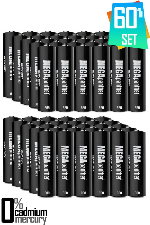 60lı AAA R03 İnce Kalem Pil Kumanda Pili Zn-C 1.5V ürün görseli 1