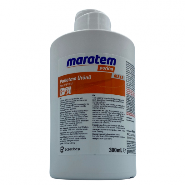 Maratem Purina M212 Pirinç, Bakır, Bronz Ve Gümüşler İçin Parlatma Maddesi 300 Ml. (7904813) x 14 Adet ürün görseli 1