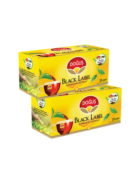 BLACK LABEL BARDAK POŞET SİYAH ÇAY 25 ADET, 2 PAKET ürün görseli 1