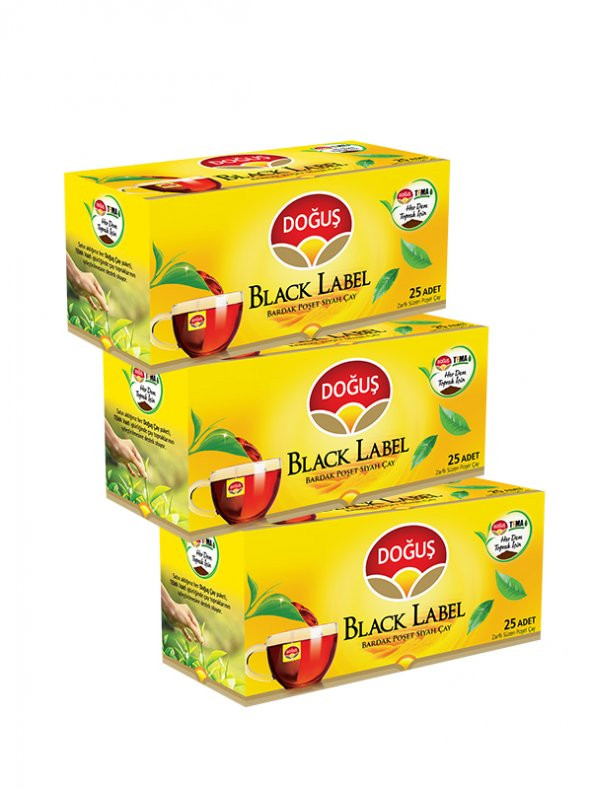 BLACK LABEL BARDAK POŞET SİYAH ÇAY 25 ADET, 3 PAKET ürün görseli 1