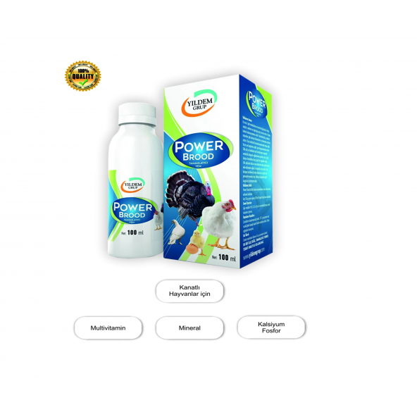 Kanatlı Hayvanları İçin (Vitamin + Mineral + Organik Asitler ) POWER BROOD 100ML ürün görseli 1