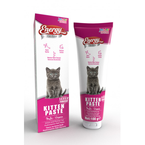 Energy Kitten Paste 100gr Yavru ve Anne Kediler için Bağışıklık Sistemi Destekleyici Multivitamin ürün görseli 1