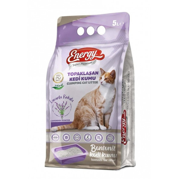Energy Pet Food Energy SUPER PREMIUM ENERGY Bentonit Kedi Kumu Lavanta Kokulu 5 lt ÖZEL KOLİ 2 ADET ürün görseli 1