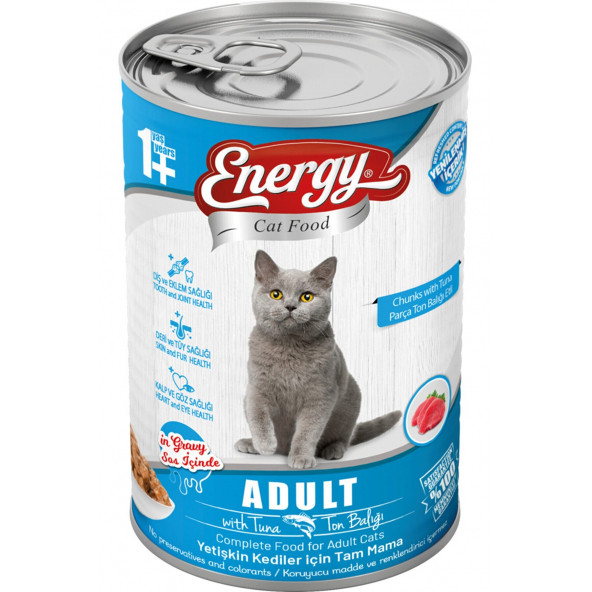 Energy Pet Food Energy Ton Balıklı Yetişkin Islak Kedi Konserve Maması 415 Gram 80 Adet ürün görseli 1