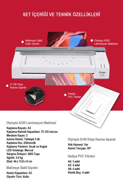 A350 Combo A3 Laminasyon Makinesi - Resim 2