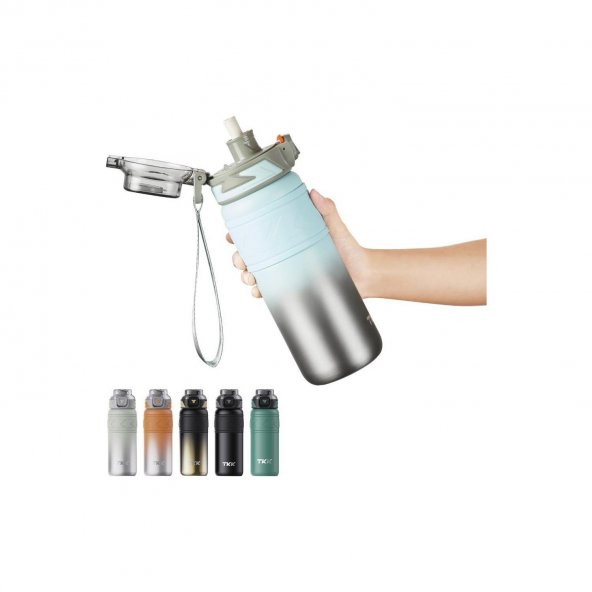TKK Paslanmaz Çelik Termos Matara 500 ML Pipetli ve Pipetsiz Kullanım (Karışık Renk 1 Adet) ürün görseli 1