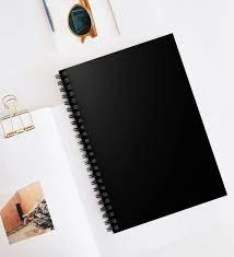 17*24 80 Yaprak Sert Kapak Spiralli Siyah Defter ürün görseli 1