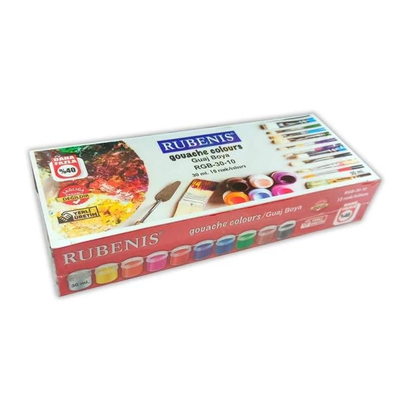 Rubenis Guaj Boya 30Ml X 10 Renk Rgb-30-10 ürün görseli 1