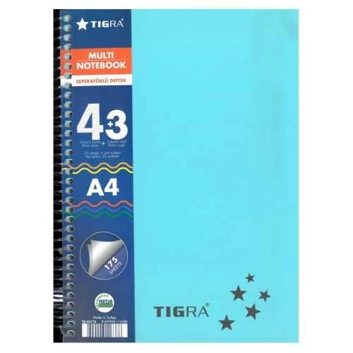 Tigra Defter Seperatörlü Spiralli 4+3 175 Yaprak ürün görseli 1