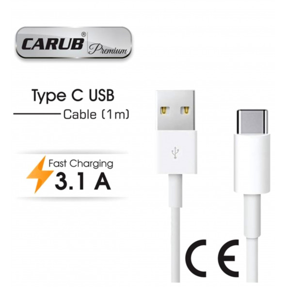 CARUB Telefon-Tablet Şarj Kablosu Usb TYPE C 1mt ürün görseli 1