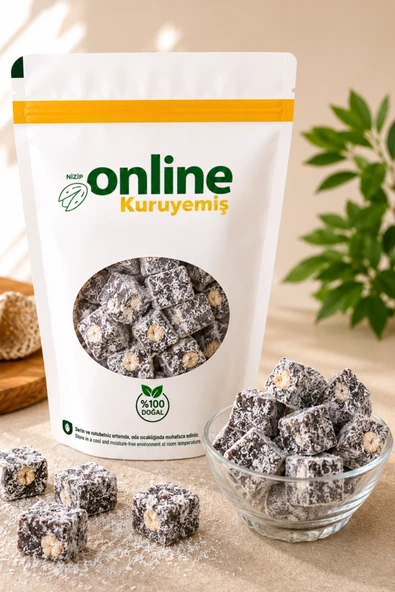 Çifte Kavrulmuş Antep Fıstıklı Pudralı Lokum 1000 gr ürün görseli 1