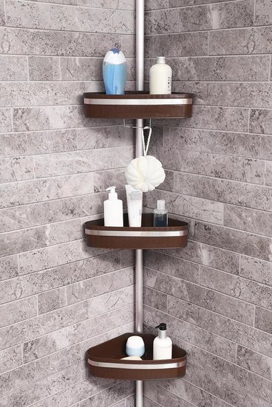 Primanova Yaylı Banyo Köşe Rafı Banyo Köşe Seti Fina N39 ürün görseli 1