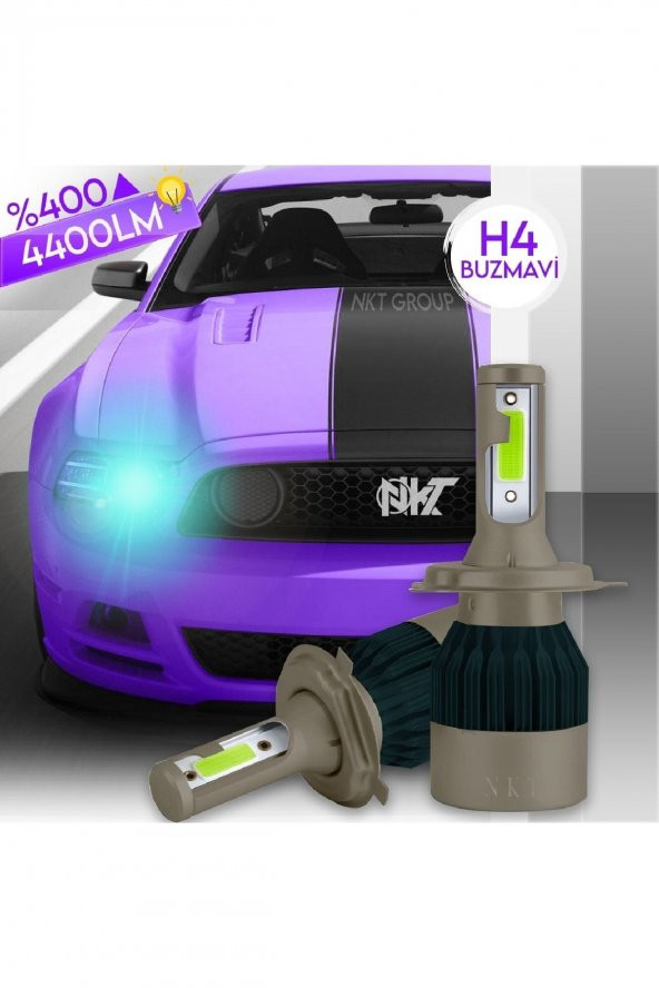 Fiat 500 (2008 Sonrası) Kısa Far Xenon Led Şimşek Etkili Buz Mavi H8 ürün görseli 1