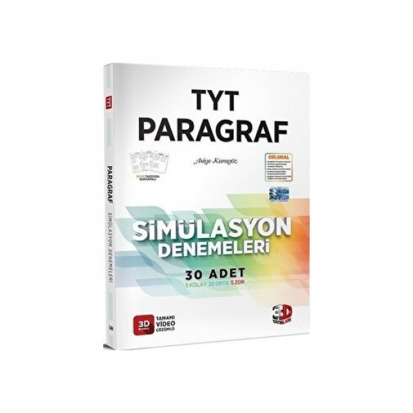 3D Yayınları 2023 TYT 3D Simülasyon Paragraf Denemeleri ürün görseli 1