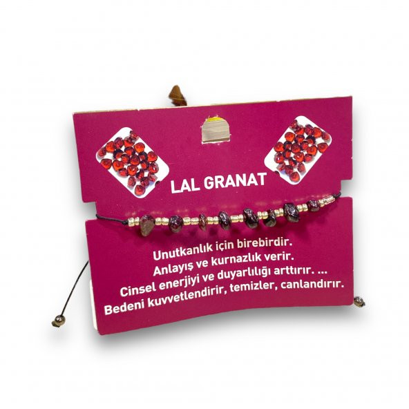 Sasta Kırık Doğal Taş Bileklik – Lal Granat ürün görseli 1