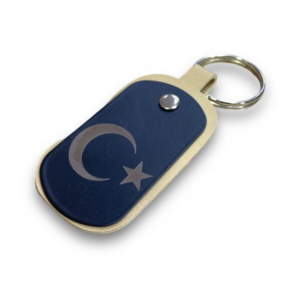 Sasta Deri Anahtarlık Metal Baskılı – Ayyıldız ürün görseli 1