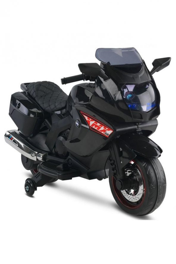 Babyhope Ledli Akülü Motor 12V 438A XMX-316 Siyah 06438A10,Müzikli Çocuk Motoru ürün görseli 1