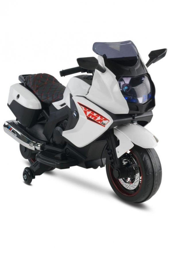 Babyhope Ledli Akülü Motor 12V 438A XMX-316 Beyaz 06438A20,Müzikli Çocuk Motoru ürün görseli 1