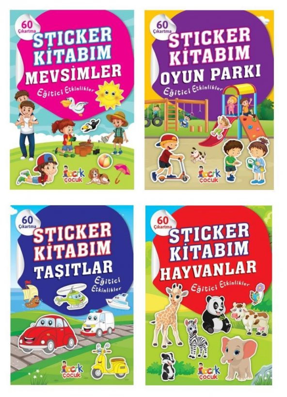 Stıcker Kitabım Seti 4 Kitap (Oyun Parkı - Hayvanlar - Mevsimler - Taşıtlar) ürün görseli 1