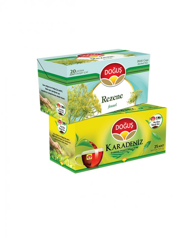 KARADENİZ BARDAK SİYAH VE REZENE SÜZEN POŞET ÇAYLARI ürün görseli 1