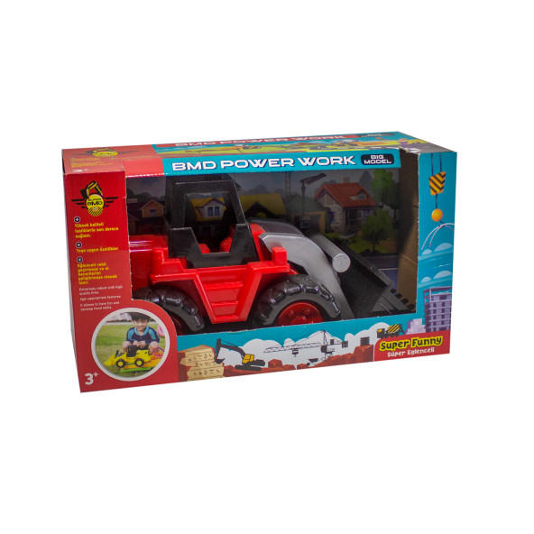Kepçe Oyuncak Kepçe Dozer Kırmızı 40 Cm - Resim 2