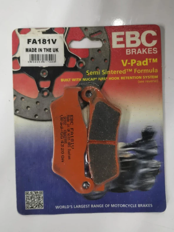 Ebc Fa181V 2018-2021 KTM 790 Adventure R Uyumlu Arka Fren Balatası Yarı Sinterli Balata ürün görseli 1