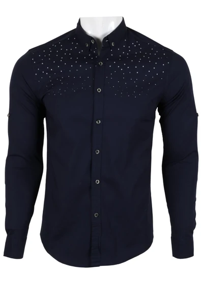 Erkek Gömlek Slim Fit RAR00458 Lacivert ürün görseli 1