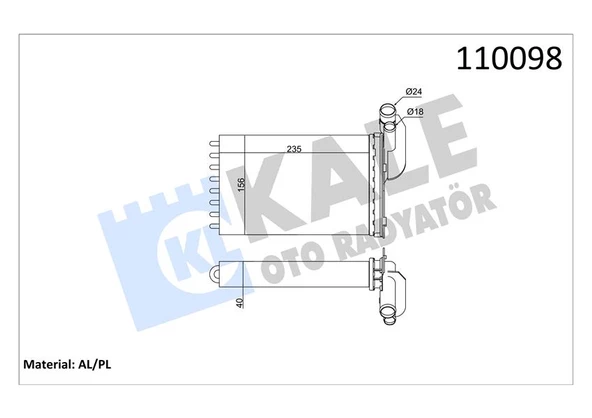 KALORİFER RADYATÖRÜ MGN I-CLIO I-R19 234x157X42 2 SIRA AL PL SİSTEM ürün görseli 1
