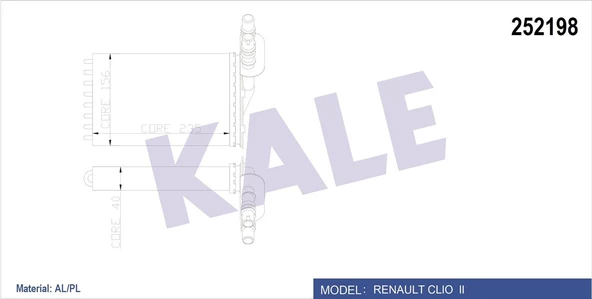 KALORİFER RADYATÖRÜ CLIO II 00 SYMBOL II 08 234x158 2 SIRA AL PL SİSTEM ürün görseli 1