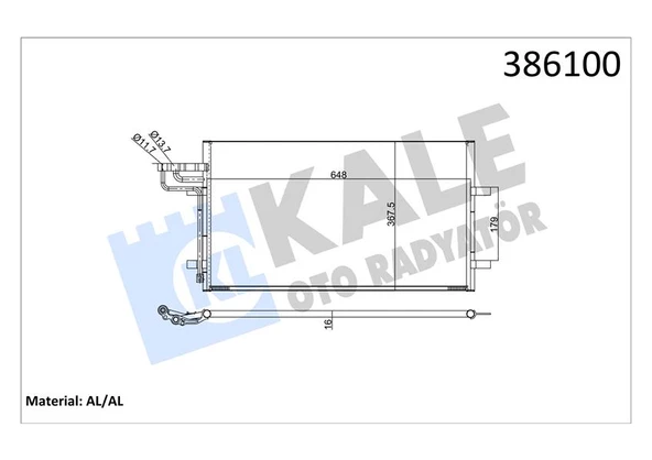 KLİMA RADYATORU KONDENSERİ FOCUS CMAX 03-07 1.6-1.8-2.0-1.6TDCI-1.8TDCI-2.0TDCI 628x371x16 ürün görseli 1