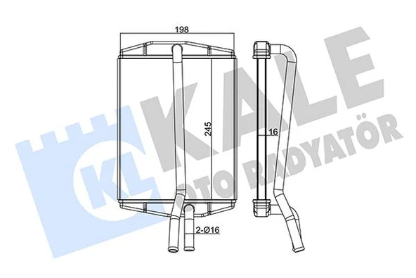 KALORİFER RADYATÖRÜ BRAZİNG KA 96-08 FIESTA IV 95-02 PUMA 97-02 1.3-1.6 247x198x22 ürün görseli 1