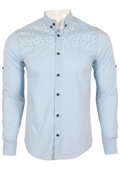 Erkek Gömlek Slim Fit RAR00460 Buz Mavisi ürün görseli 1