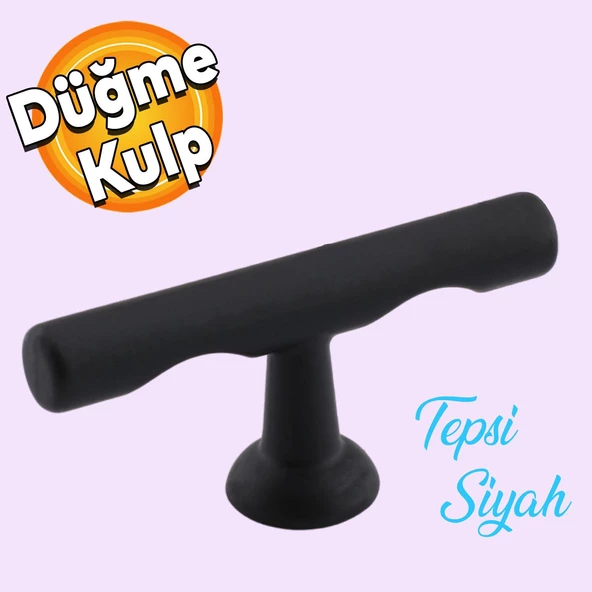 Tepsi Düğme Dolap Mobilya Mutfak Dolabı Çekmece Dolap Kapak Kulpu Kulpları Kulbu Metal Kulp Siyah ürün görseli 1