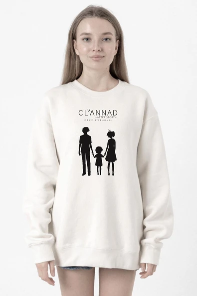 Clannad Anime After Story Beyaz Kadın 2ip Sweatshirt ürün görseli 1