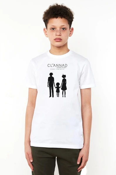 Clannad Anime After Story Beyaz Çocuk Bisikletyaka Tshirt ürün görseli 1