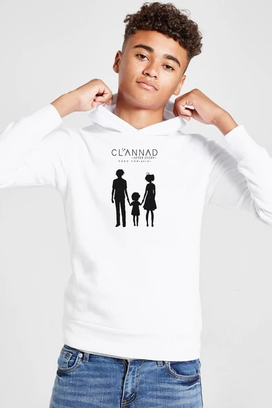 Clannad Anime After Story Beyaz Çocuk 3ip Kapşonlu  Sweatshirt ürün görseli 1