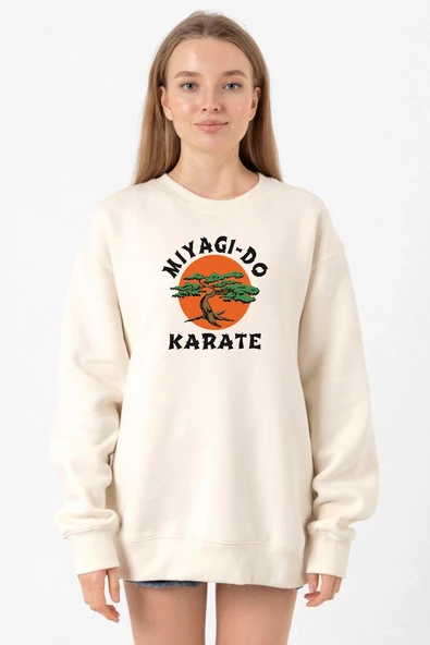 Cobra Kai Miyagi Do Karate Ekru Kadın 2ip Sweatshirt ürün görseli 1
